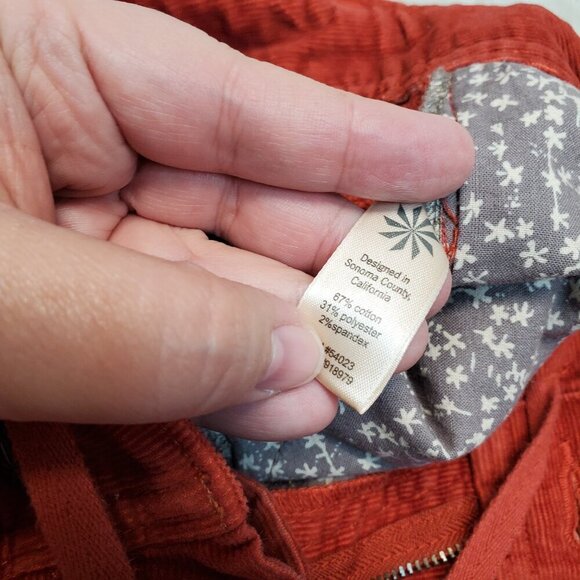 Athleta Burnt Rust Orange Thin Corduroy Straight Leg Hidden Zipper Pants Women 2 - Picture 10 of 10